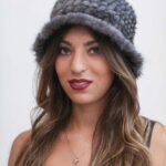 Cappello stile bombetta Visone tricot Dark grey