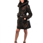 PUFFER JACKET DARK BRIGHT WITH LARGE AND NECK MURMASKY DETACHABLE AND COATING OF PAINT