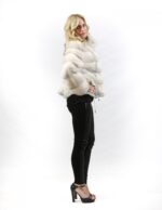 Pelliccia giacca visone zaffiro cross brinato orizzontale braschi con culisse e tasche