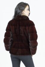 42 Giacca scarlet Pelliccia visone collo cratere vison норка fur mink Nerzpelzes fourrure