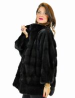 46 Horizontal mantle jacket with awning pelliccia visone pelz nerz норка fourrure vison - Image 3