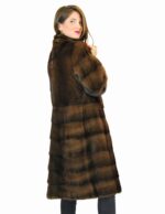 46 Cappotto orizzontale visone scanbrown lungo esclusivo fur mink pelz nerz норка fourrure vison
