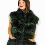 44 Dark green fox skirt with suede skin Fuchspelz pelliccia volpe лисица fourrure renard