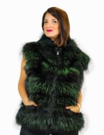 44 Dark green fox skirt with suede skin Fuchspelz pelliccia volpe лисица fourrure renard