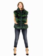 44 Dark green fox skirt with suede skin Fuchspelz pelliccia volpe лисица fourrure renard - Image 4