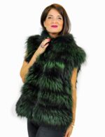 44 Dark green fox skirt with suede skin Fuchspelz pelliccia volpe лисица fourrure renard - Image 2