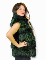 44 Dark green fox skirt with suede skin Fuchspelz pelliccia volpe лисица fourrure renard - Image 3