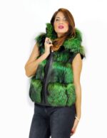 44 Light green fox fur coat with glossy skin Fuchspelz pelliccia volpe лисица fourrure renard - Image 2