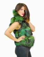 44 Light green fox fur coat with glossy skin Fuchspelz pelliccia volpe лисица fourrure renard - Image 3