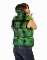 44 Light green fox fur coat with glossy skin Fuchspelz pelliccia volpe лисица fourrure renard - Image 5