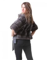 MINK FUR JACKET WITH WORKING WOMAN IN GRAY HORIZONTAL BLUE IRIS - Image 6