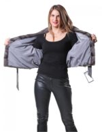 MINK FUR JACKET WITH WORKING WOMAN IN GRAY HORIZONTAL BLUE IRIS - Image 8