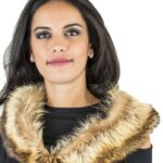 Collo in volpe argentata moltolungo morbido grigio con punte strette Pelzkragen col fourrure fur collar