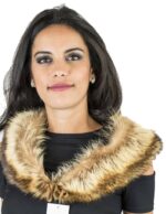 Collo in volpe argentata moltolungo morbido grigio con punte strette Pelzkragen col fourrure fur collar