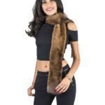 Sciarpa collo in visone gold scuro demi rettangolare lunghissima 毛皮 fourrure fur mex pelz