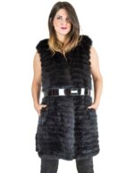 Pelliccia smanicato persiano e volpe nero 42 cinta Pelz fur persian Персидская Мех