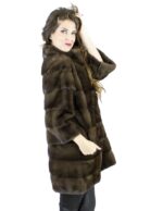 48-50 коричневые норки пальто свет звезды sagafurs vison pelliccia visone fur mink Nerzpelzes fourrure — изображение 5