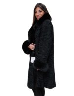 Long black Persian coat 50 shawl fox poles Pelliccia persiano MEX PELZ FOURRURE 毛皮 - Image 4