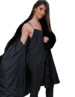 Long black Persian coat 50 shawl fox poles Pelliccia persiano MEX PELZ FOURRURE 毛皮 - Image 6