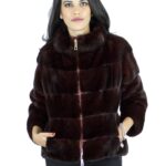 42 Giacca scarlet Pelliccia visone collo cratere vison норка fur mink Nerzpelzes fourrure