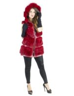 Fleece jacket red cap hats size 44 fourrure renard pelliccia volpe лисицы Fuchspelz - Image 4