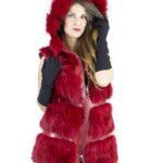 Fleece jacket red cap hats size 44 fourrure renard pelliccia volpe лисицы Fuchspelz