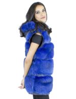 Fleece jacket blue cap hats size 46 fourrure renard pelliccia volpe лисицы Fuchspelz - Image 4