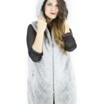 Gilet zaffiro Pelliccia visone 42-44 cappuccio fur mink норка Nerzpelzes fourrure vison