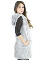 Vest Saphir Nerzpelzes Haube 42-44 fur mink норка pelliccia visone fourrure vison – Bild 6