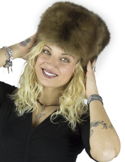 Cappello in pelliccia di visone demi colbacco imbottito 毛皮 fourrure fur mex pelz