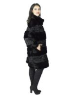 schwarzen Mantel mit Nerz und Perser mit einem Band versehenen fur mex pelliccia fourrure 毛皮 – Bild 3