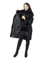 schwarzen Mantel mit Nerz und Perser mit einem Band versehenen fur mex pelliccia fourrure 毛皮 – Bild 6