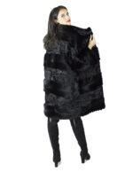 schwarzen Mantel mit Nerz und Perser mit einem Band versehenen fur mex pelliccia fourrure 毛皮 – Bild 5