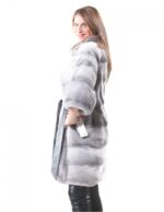 MINK FUR COAT WOMAN WITH SAPPHIRE PROCESSING HORIZONTAL - Image 3