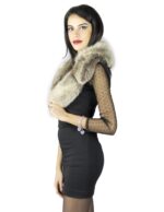 Collo in volpe sfumato marrone a bavero largo Pelzkragen col fourrure 毛領 fur collar