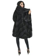 Giaccone visone 44 grigio aurora cappuccio fur mink Pelz Nerz меха 水貂皮草