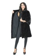 Giaccone visone 44 grigio aurora cappuccio fur mink Pelz Nerz меха 水貂皮草