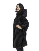 Giaccone visone 44 grigio aurora cappuccio fur mink Pelz Nerz меха 水貂皮草