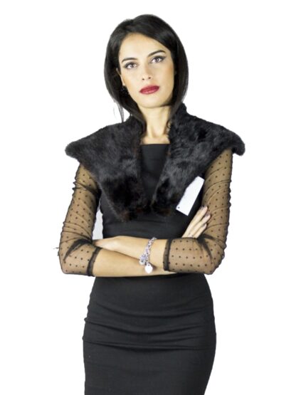 Collo largo in visone testa di moro Pelzkragen col fourrure 毛領 ворот шерсти fur collar