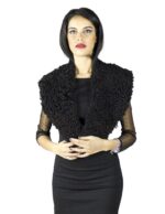 Pelliccia collo in montone nero Pelzkragen col fourrure 毛領 ворот шерсти fur collar