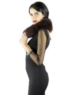 Volpe marrone rossa collo voluminoso imbottito Pelzkragen col fourrure 毛領 fur collar