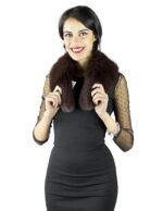 Volpe marrone rossa collo voluminoso imbottito Pelzkragen col fourrure 毛領 fur collar