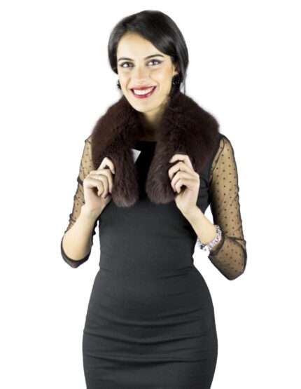 Volpe marrone rossa collo voluminoso imbottito Pelzkragen col fourrure 毛領 fur collar