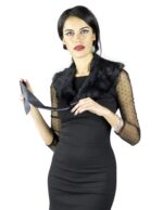 Collo lapin con laccio in raso nero Pelzkragen col fourrure 毛領 ворот шерсти fur collar