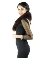 Fuchskragen mit abnehmbarer Brosche mit Bogen und Pompons collo pelliccia col fourrure 毛領 ворот шерсти fur collar – Bild 3