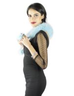 Colletto celeste le fate volpe con lappetti e pon pon Pelzkragen col fourrure fur collar