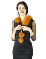 Colletto arancio le fate volpe con lappetti e pon pon Pelzkragen col fourrure fur collar