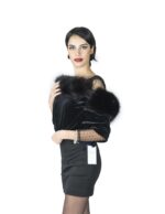 Rollkragen in Samt und schwarze Fuchs ворот шерсти fur collar collo pelliccia col fourrure 毛領 – Bild 3