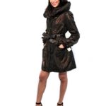 DOWN JACKET 55 MORO BRIGHT WITH LARGE AND NECK MURMASKY DETACHABLE AND COATING OF PAINT