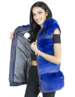 Gilet volpe bluette cappuccio taglia 46 fourrure renard fox fur лисицы Fuchspelz